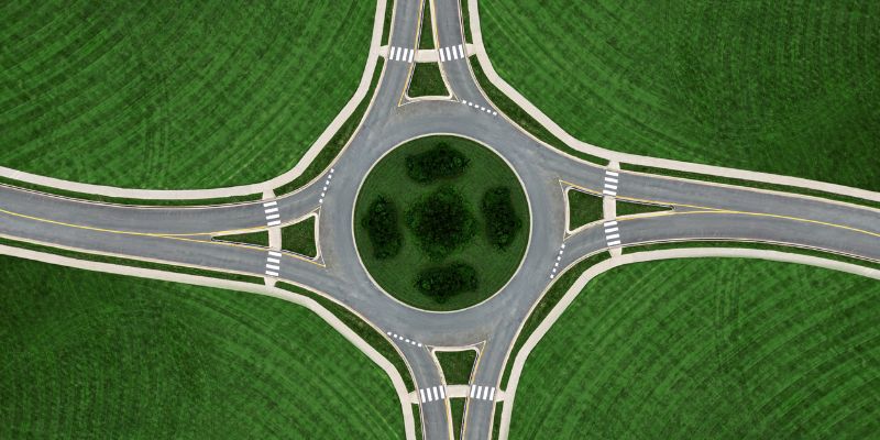 injury roundabout aerial